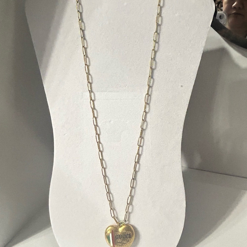 Gold Heart Pendant Necklace